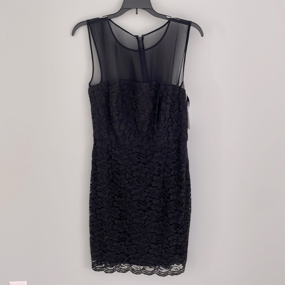 DVF black lace dress